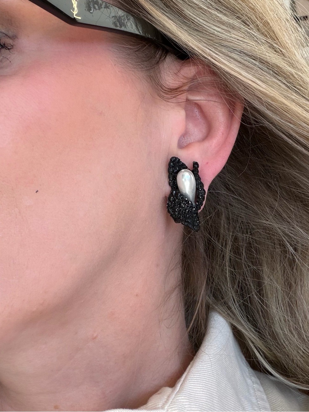 Vintage Opera Pearl Beaded Earrings - Picture 6 of 6